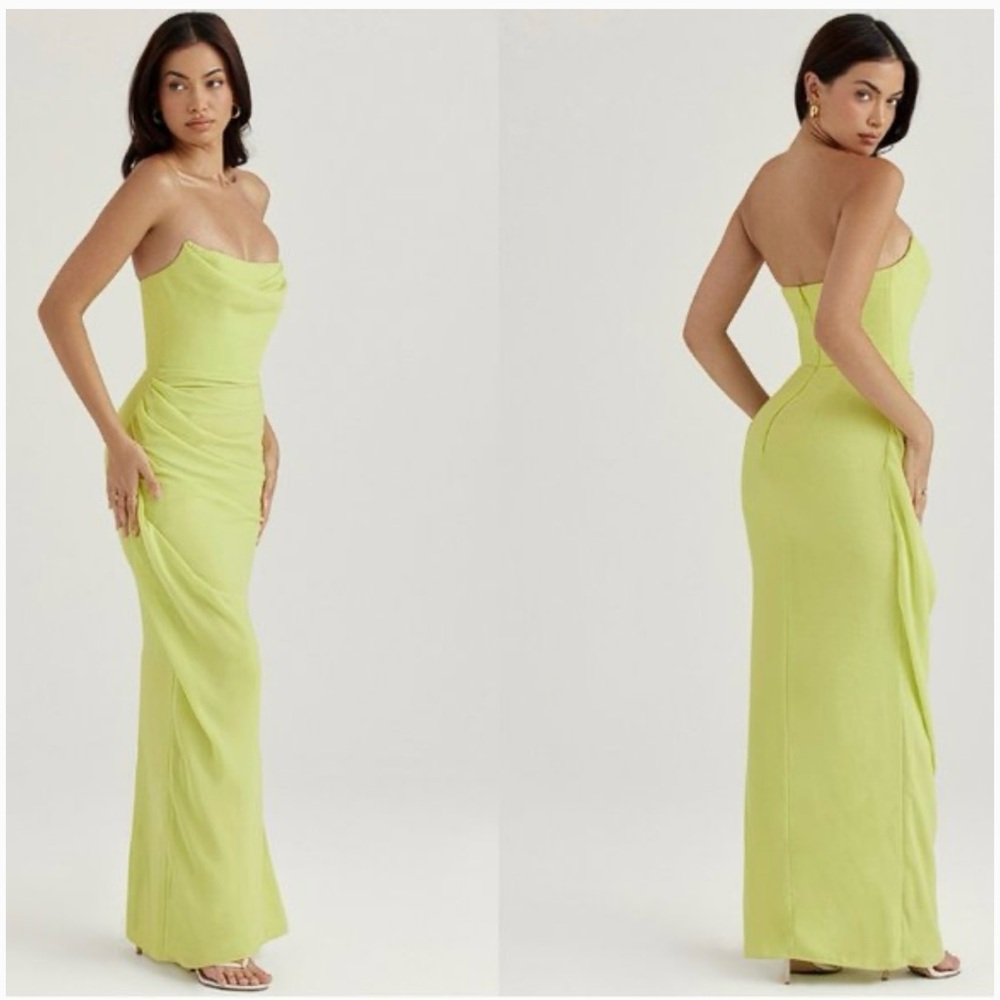 House of CB green / yellow dress